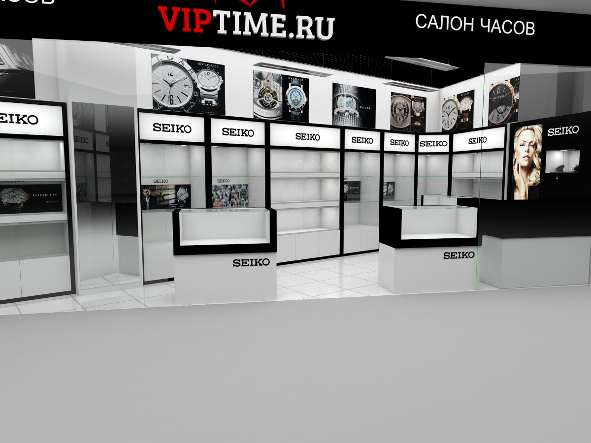 Дизайн отдела часов "Vip time" | Стильное оформление торговых помещений