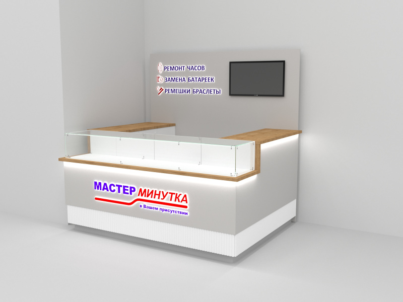 Дизайн торгового острова «Мастер минутка» | Стильное оформление торговых помещений